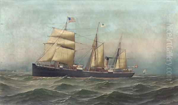 The 'Hekla' under sea Oil Painting by Antonio Nicolo Gasparo Jacobsen