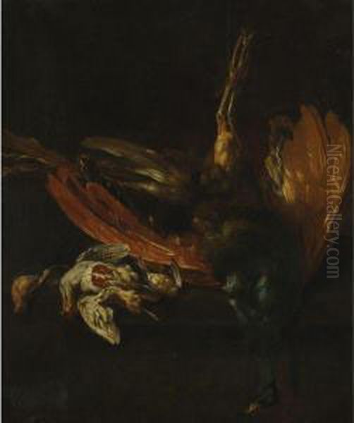 Still Life Of Game Birds On A Ledge Oil Painting by Pieter Casteels