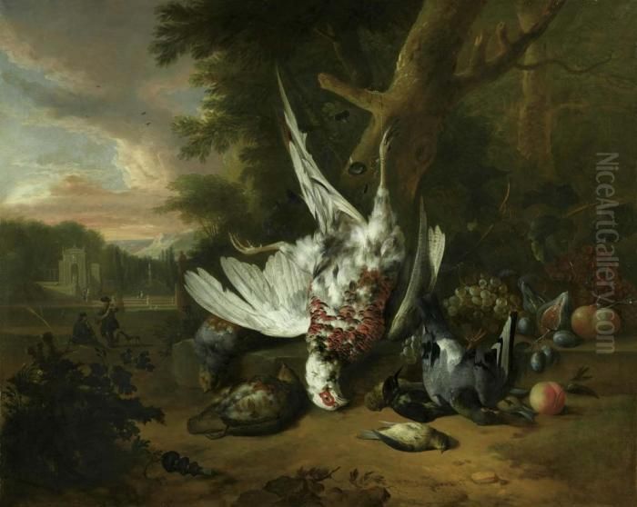 Parklandschaft Mit Erlegtem Federwild Und Fruchten. Oil Painting by Pieter Casteels