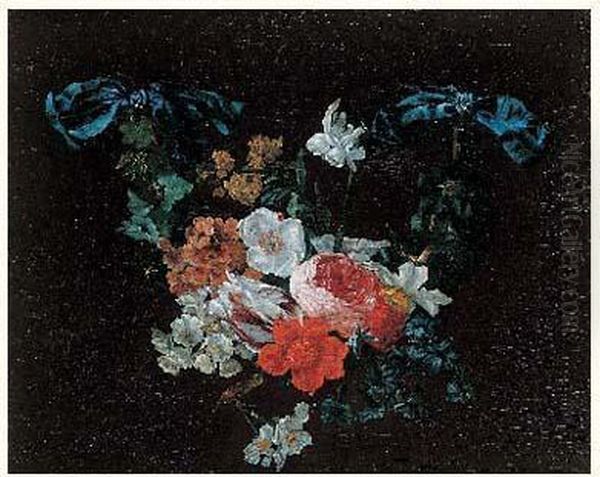 Nature Morte A La Guirlande De Fleurs Oil Painting by Pieter Casteels