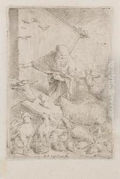 Entry Into Noah's Ark Oil Painting by Giovanni Benedetto Castiglione