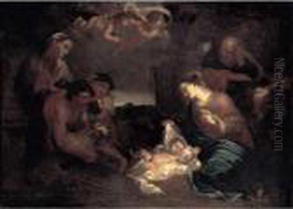 The Adoration Of The Shepherds Oil Painting by Giovanni Benedetto Castiglione