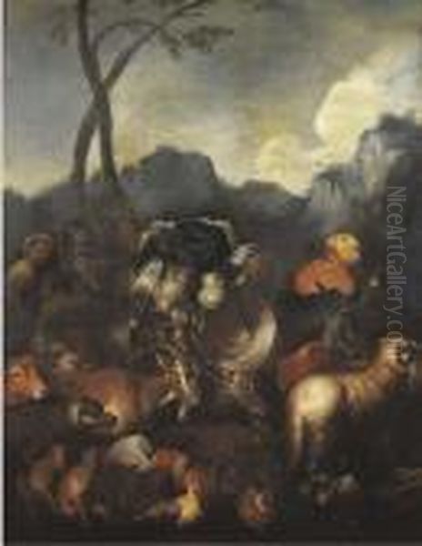 Viaggio Di Abramo Oil Painting by Giovanni Benedetto Castiglione