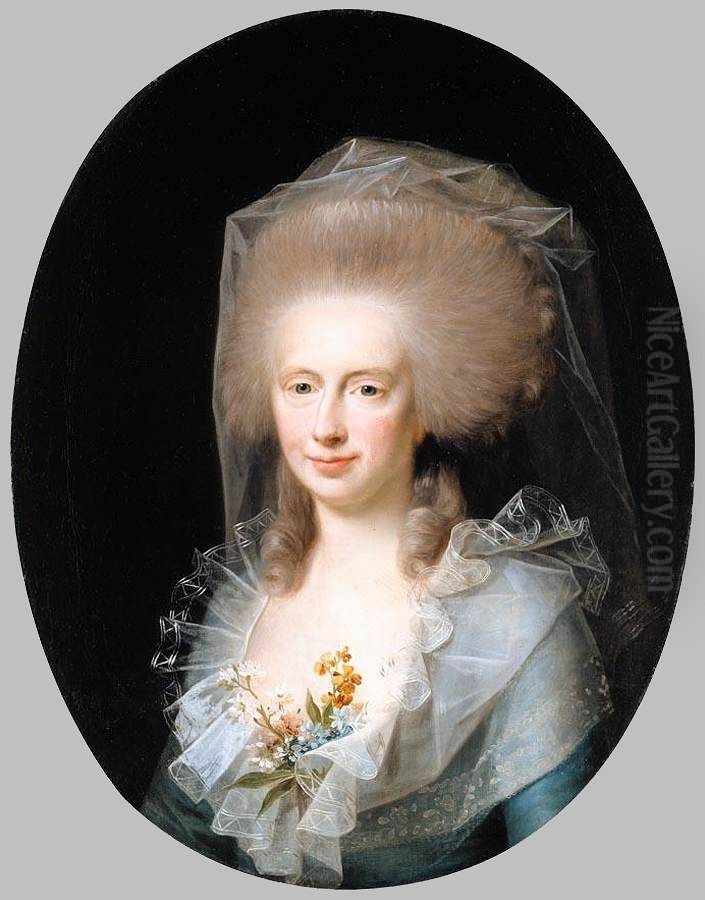 Portrait of Bolette Marie Lindencrone Oil Painting by Jens Juel