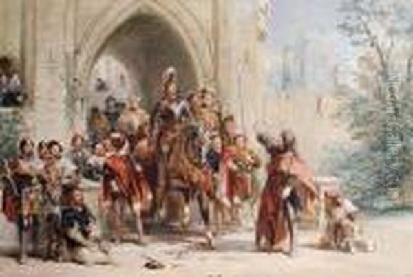 The Challenge Oil Painting by George Cattermole