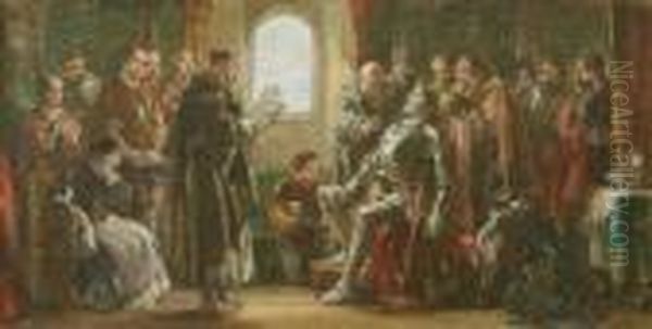 Last Rights To Theking Oil Painting by George Cattermole