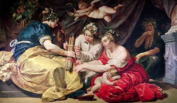 Peace and Plenty Binding the Arrows of War Oil Painting by Abraham Janssens