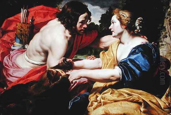 Return from the Hunt or Meleager and Atalanta Oil Painting by Abraham Janssens