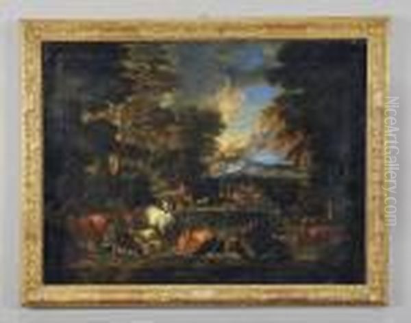 Adamo Da 
Il Nome Agli Animali Oil Painting by Pieter the Younger Mulier