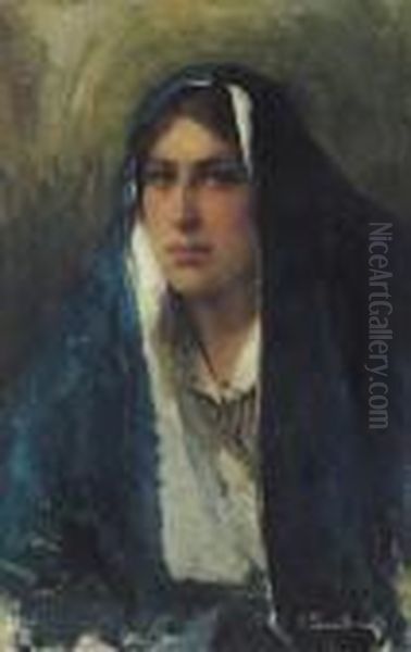 Madonna Oil Painting by Vittorio Cavalleri