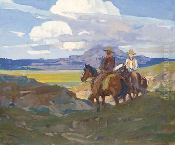Range Gossip Oil Painting by Frank Johnson