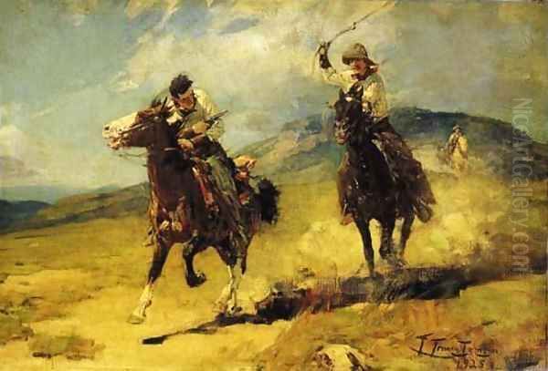 The Horse Thief Oil Painting by Frank Johnson
