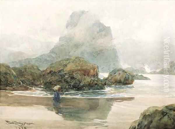 An Indian Along the Oregon Coast Oil Painting by Frank Johnson