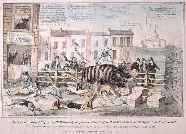 Death on the Striped Pig Oil Painting by David Claypool Johnston