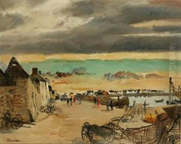 Soleil Couchant Oil Painting by Edmond Ceria