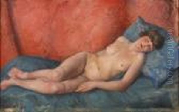 Nu Allonge Oil Painting by Edmond Ceria