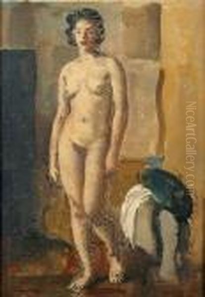Modele Nu Debout Oil Painting by Edmond Ceria