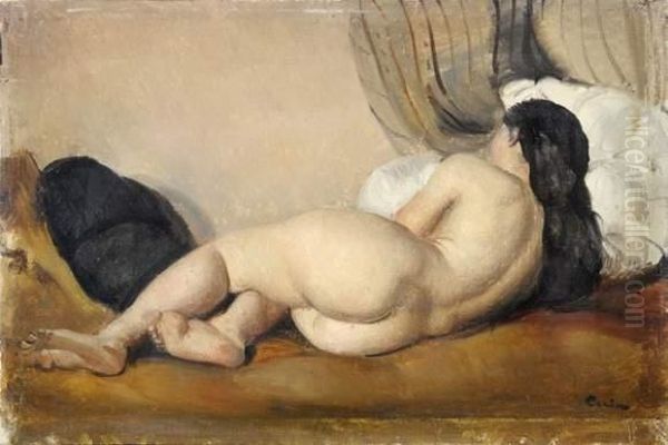 Femme Nue Couchee Oil Painting by Edmond Ceria