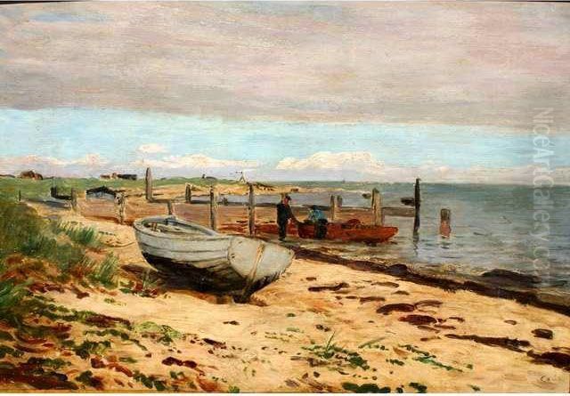 Sur La Cote Retour De Peche Oil Painting by Edmond Ceria