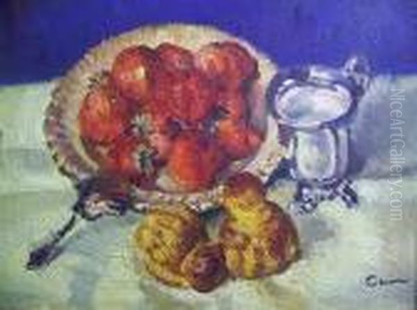 Fraises Et Brioches Oil Painting by Edmond Ceria