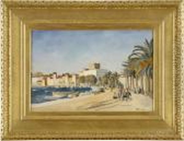 Sudfranzosische Hafenstadt. Oil Painting by Edmond Ceria