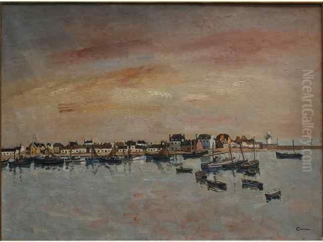 Port En Bretagne Oil Painting by Edmond Ceria