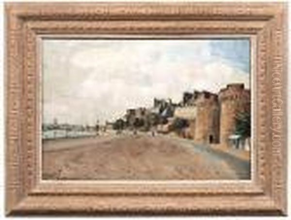 Water Front At Anold Town Oil Painting by Edmond Ceria