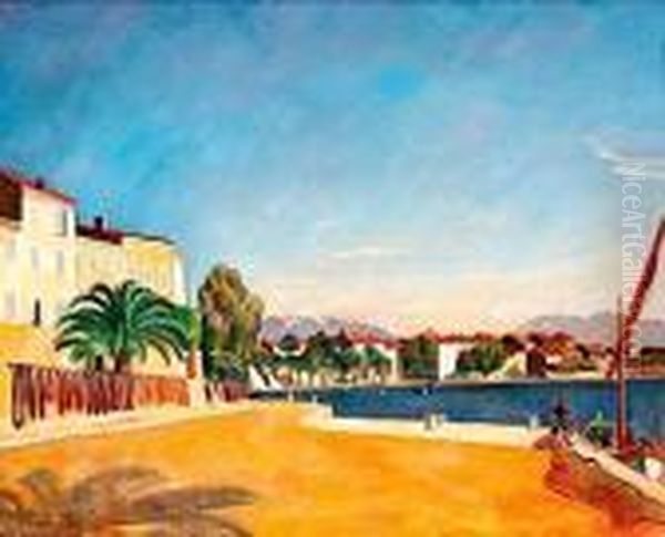 Port De Sanary Oil Painting by Edmond Ceria