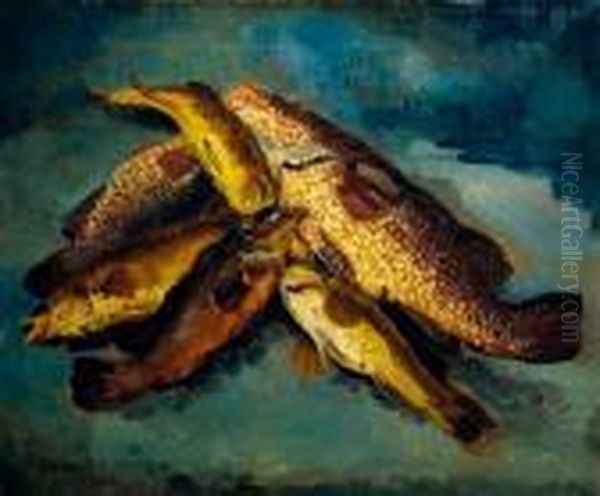 Nature Morte Aux Poissons Oil Painting by Edmond Ceria