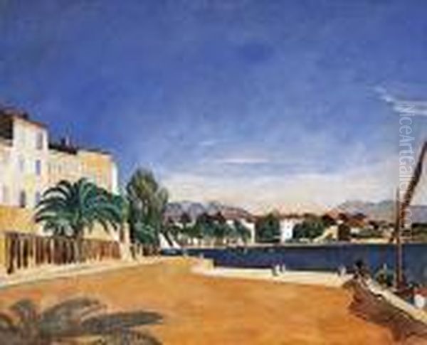 Petit Port Mediterraneen Oil Painting by Edmond Ceria