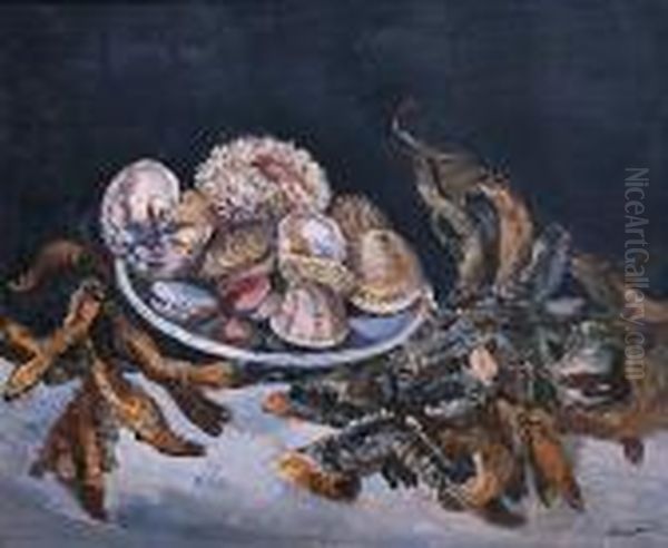 Nature Morte Aux Crustaces Oil Painting by Edmond Ceria