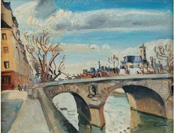  Le Pont Marie  Oil Painting by Edmond Ceria