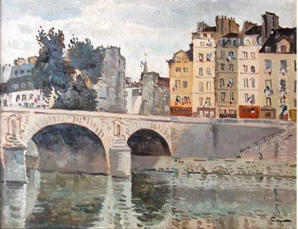 Le Pont Marie Oil Painting by Edmond Ceria