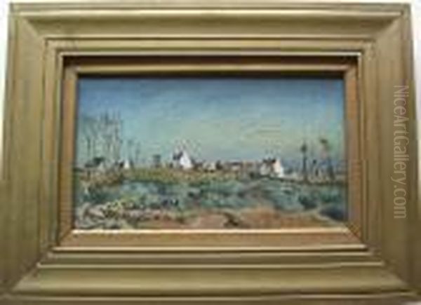 Landscape With Village Oil Painting by Edmond Ceria