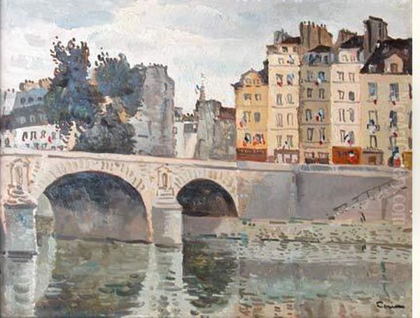 Le Pont Marie A Paris Oil Painting by Edmond Ceria