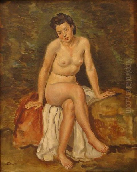 Le Modele Assis Oil Painting by Edmond Ceria