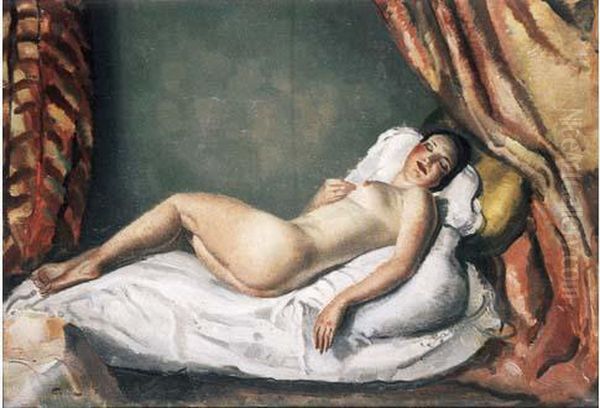 Nu Allonge Oil Painting by Edmond Ceria