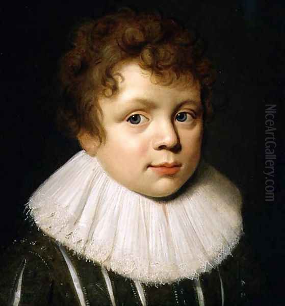 Portrait of a Young Boy Oil Painting by Jakob Jehle