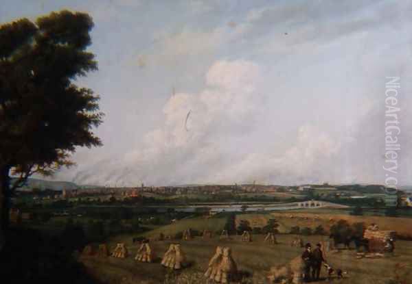 View of Preston from Penwortham Hill Oil Painting by John Jenkinson