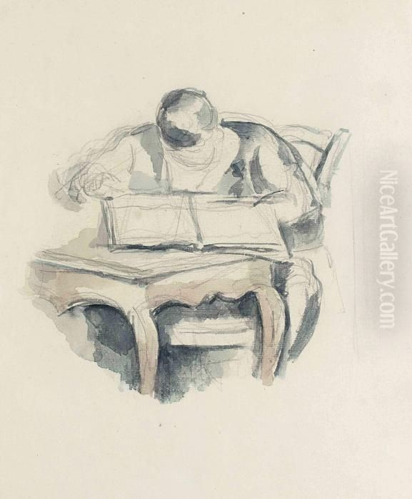 Garcon Lisant Oil Painting by Paul Cezanne