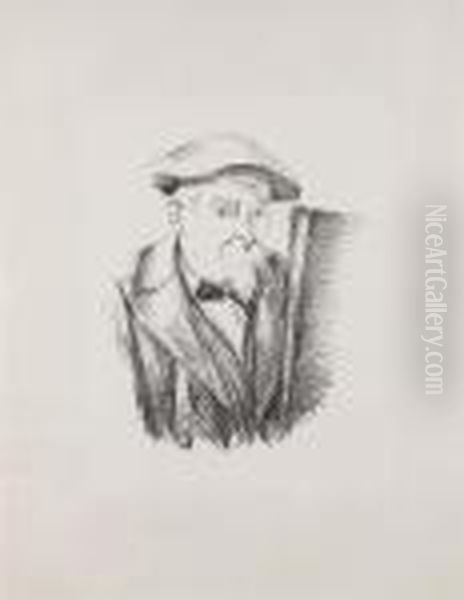 Cezanne Au Beret Un Chevalet Oil Painting by Paul Cezanne