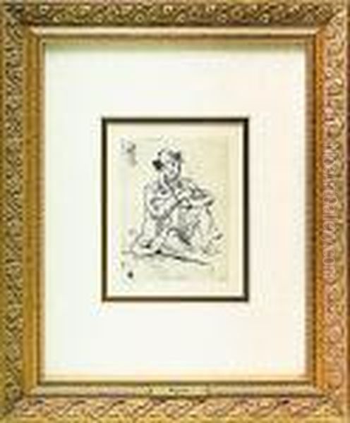 Portrait De Paul Guillaumin Au Pendu Oil Painting by Paul Cezanne