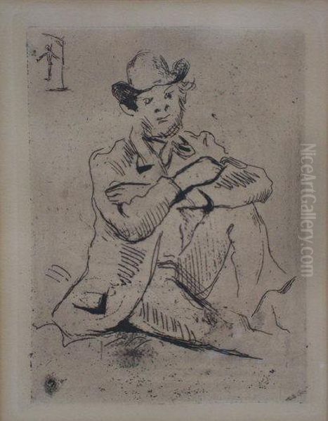 Hanging Of The Painter A Guillaumin Oil Painting by Paul Cezanne