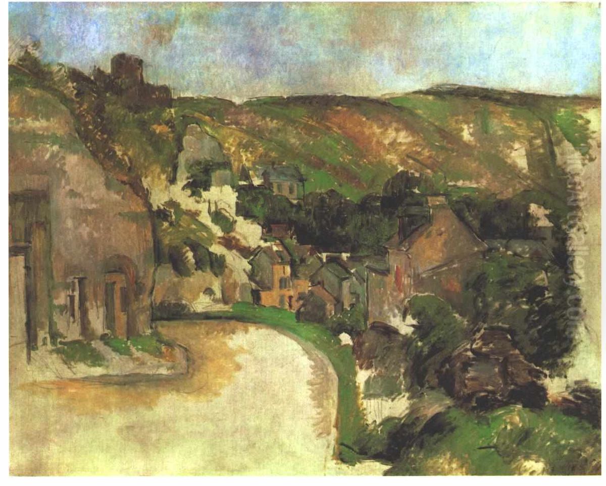 La Route Tournante A La Roche-guyon Oil Painting by Paul Cezanne