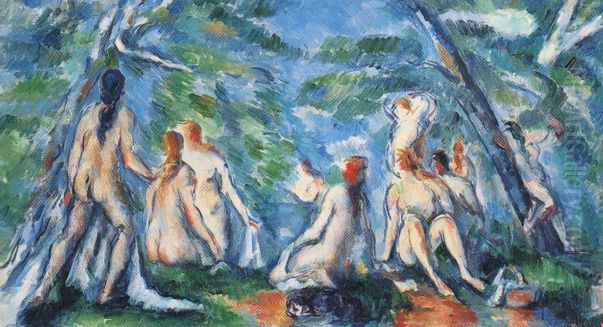 Les Baigneuses Oil Painting by Paul Cezanne