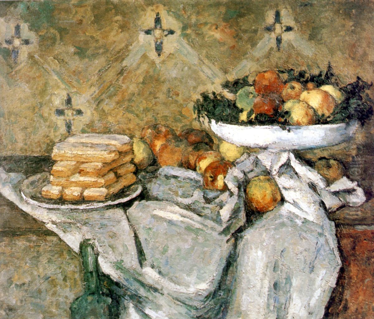Compotier Et Assiette De Biscuits Oil Painting by Paul Cezanne