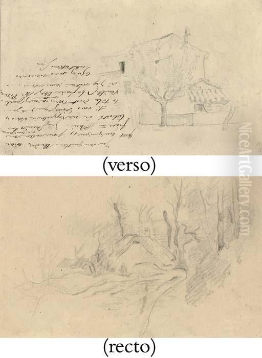 Vue De La Ferme Du Jas De Bouffan ( Oil Painting by Paul Cezanne