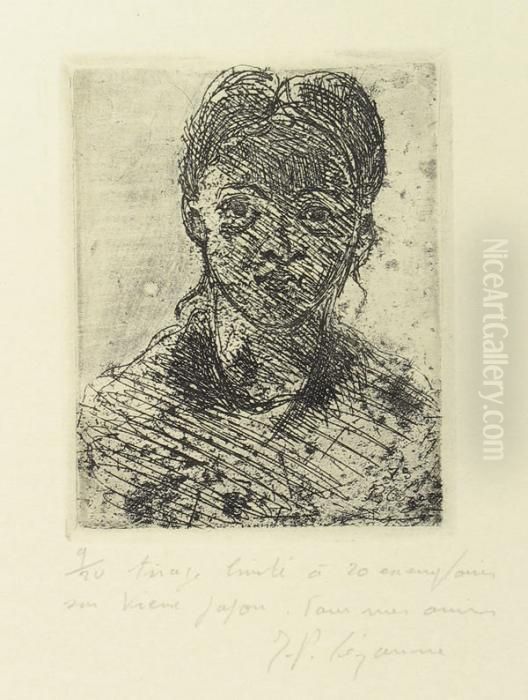 Tete De Jeune Fille. - Portrait De Claudine Oil Painting by Paul Cezanne