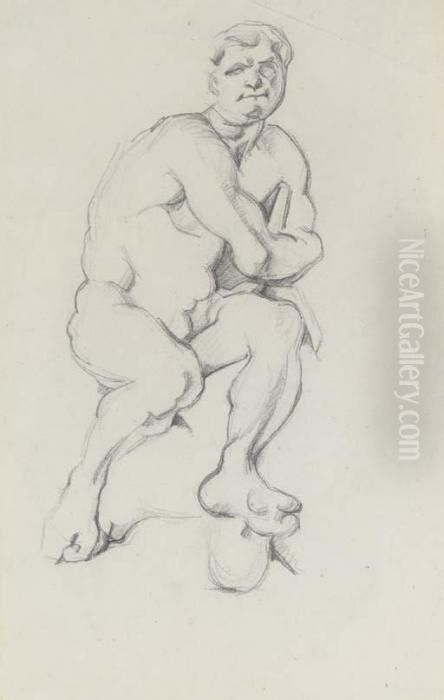 Apres Puget (hercules Au Repos) Oil Painting by Paul Cezanne