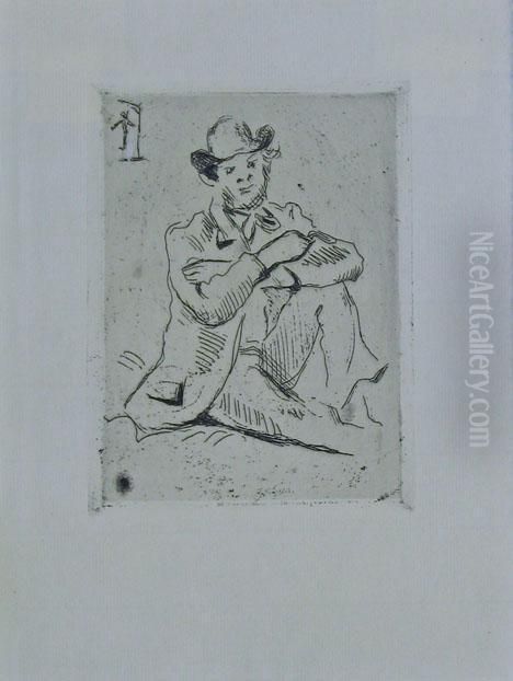 Portrait De Peintre A. Guillaumin Au Pendu Oil Painting by Paul Cezanne